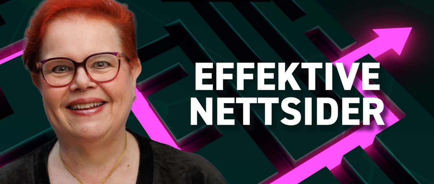 Illustrativt bilde av Nina Furu med teksten "Effektive nettsider"