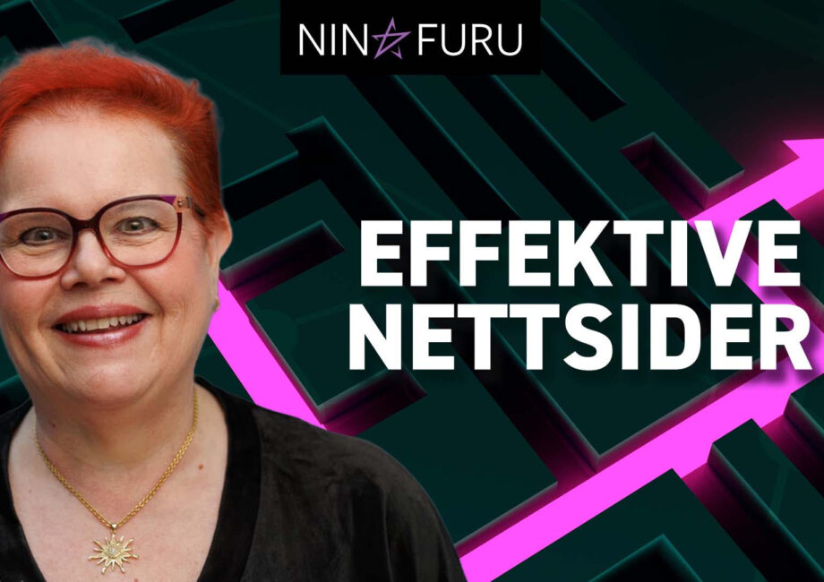 Illustrativt bilde av Nina Furu med teksten "Effektive nettsider"